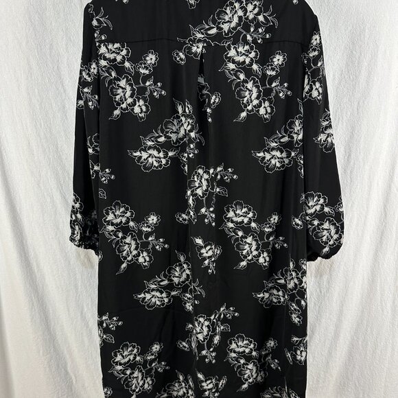 41 Hawthorn Black Dress Womens Petite XL Long Sleeve Office Career Floral NWT - Picture 6 of 7